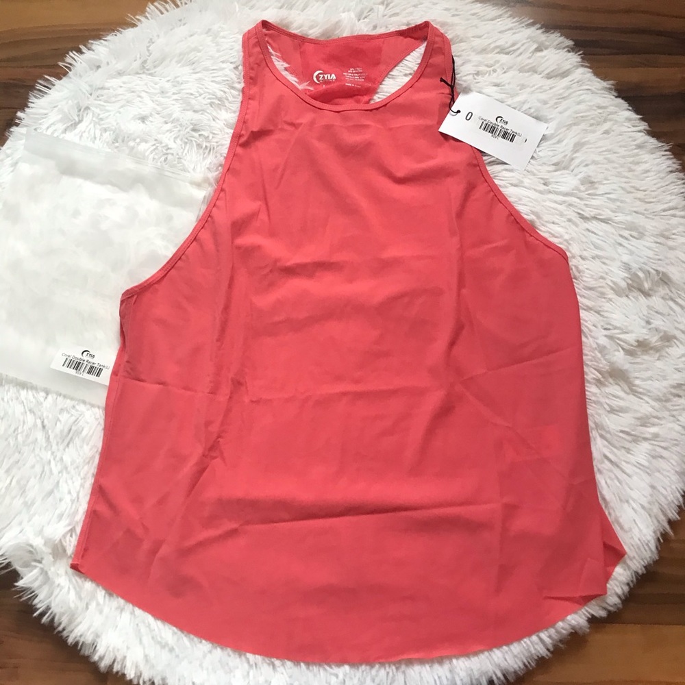 ZYIA Womens Coral Double Racer Tank Top NEW